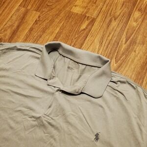 Polo Ralph Lauren Polo‎ Shirt Men 3XB Gray Stretch Performance Preppy